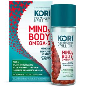 Kori Mind & Body Supplement for Memory, Attention & Overall Health, 60 ct