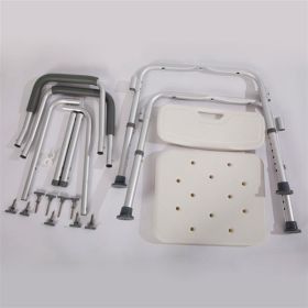 Medical Bathroom Safety Shower Tub Aluminium Alloy Bath Chair Bench with Back & Handle White