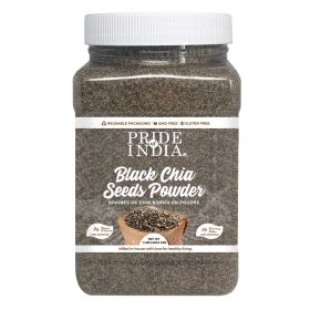 Pride Of India - Raw Black Chia Seed Meal Flour - Cold Milled - Omega-3 & Fiber Superfood, 1 Pound (16oz) Jar 16 oz