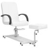 Massage Chair with Footrest White 50"x23.6"x38.6" Faux Leather