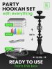 Hookah Set With Everything 4 Hose Black Hookah Set with 50x Foil Big Silicone Bowl 10x Tips 4x Mouthpiece 4x Hookah Hose Tongs