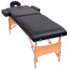 2-Zone Folding Massage Table and Stool Set 3.9" Thick Black