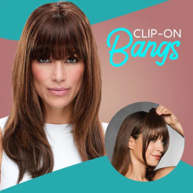 3D Clip-In Bangs Hair Extensions Real Beauty Clip in Bangs 100% French Human Hair Bangs Extensions on Fringe Bangs Natural Color (Color: Espresso)