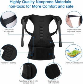 Magnetic Lumbar Back Support Belt (Color: Black)