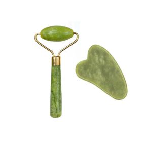 Natural Jade Face Massager Gua Sha Stone Face Guasha Masaje Facial Board Acupoint Eye Care SPA Massager Tool massage visage (Color: K Set)